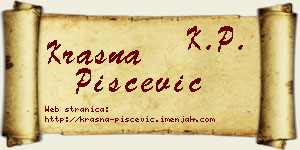 Krasna Piščević vizit kartica